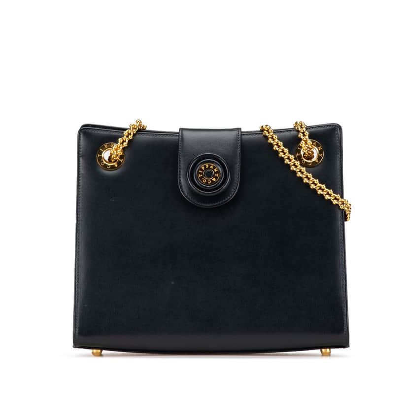 Tiffany & Co Leather Chain Crossbody Blue Leather Good condition - Front View