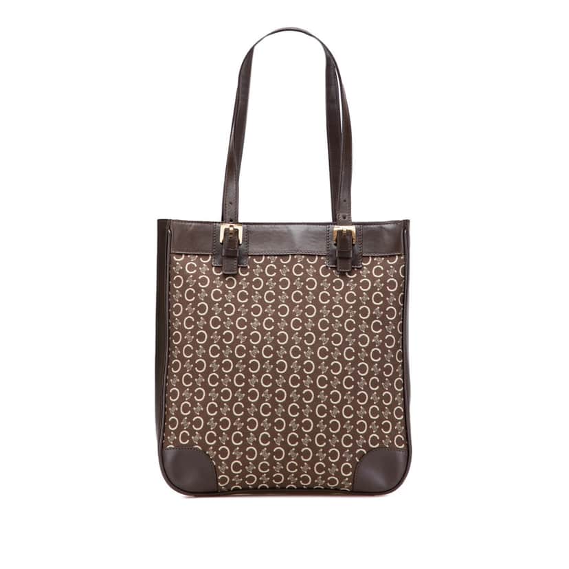 Celine C Macadam Canvas Tote Brown Canvas Good condition - Front View