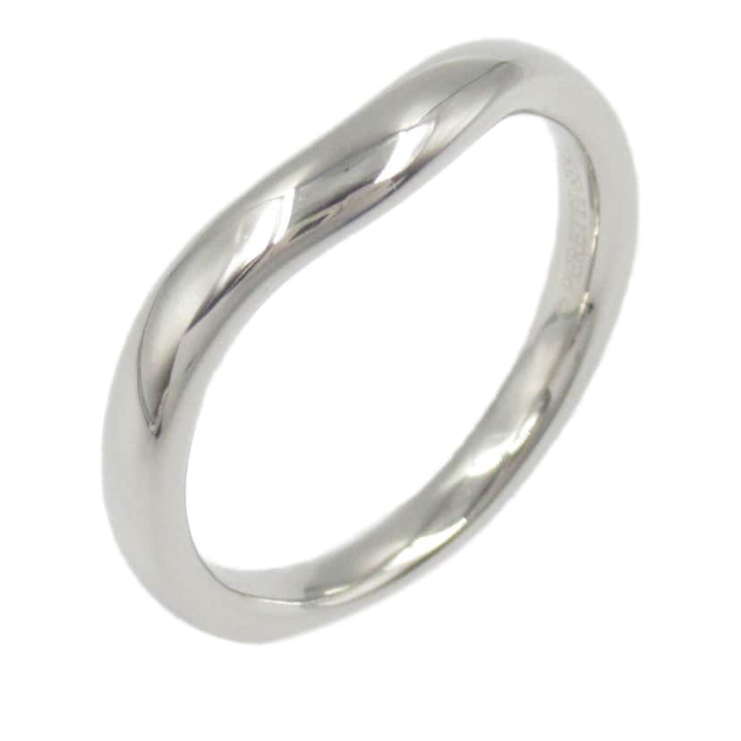 Tiffany & Co Platinum Elsa Peretti Curved Wedding Band Ring Silver Platinum Good condition - Front View
