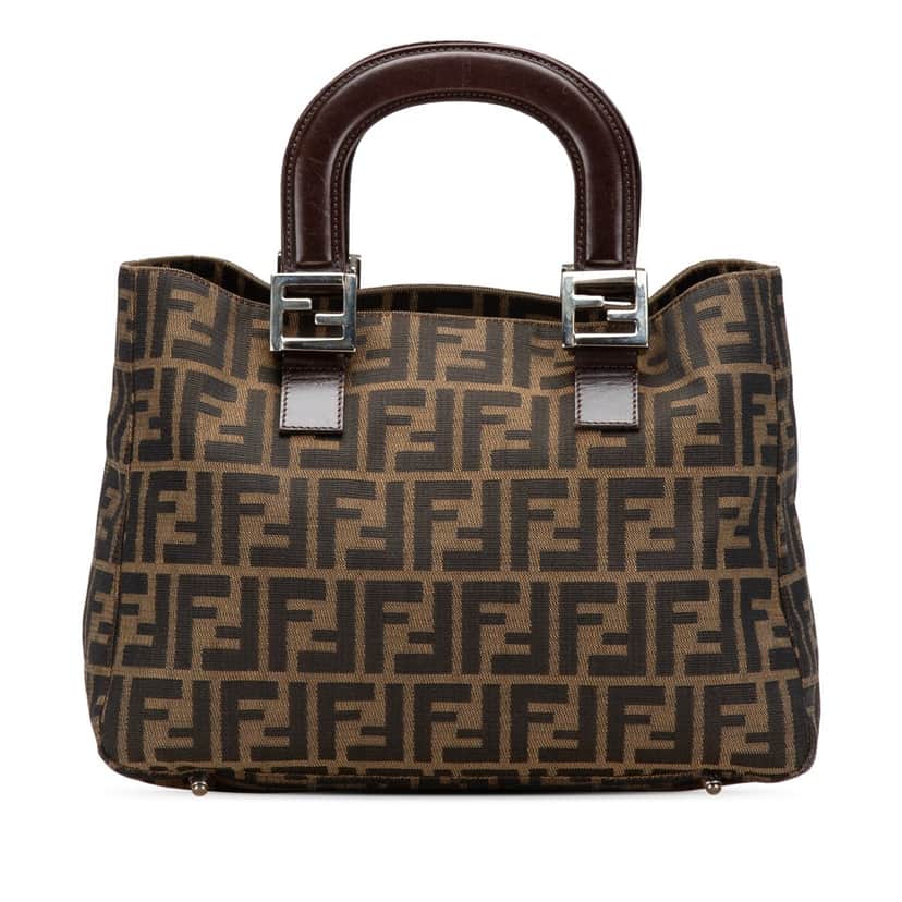 Fendi Small Zucca Canvas Twins Tote Brown Canvas Good condition - Front View
