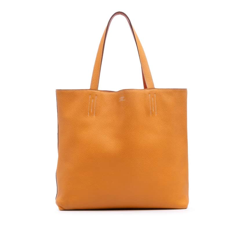 Hermès Clemence Double Sens 36 Orange Leather Good condition - Front View