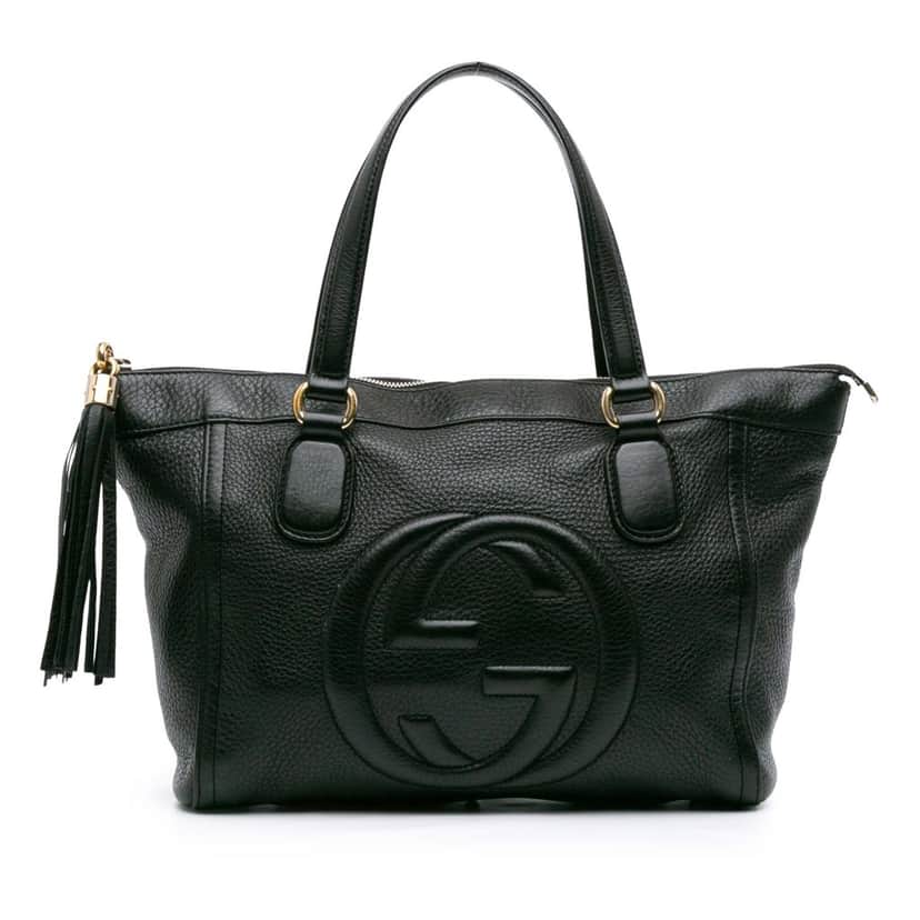 Gucci Small Leather Soho Working Tote Black Leather Good condition - Front View
