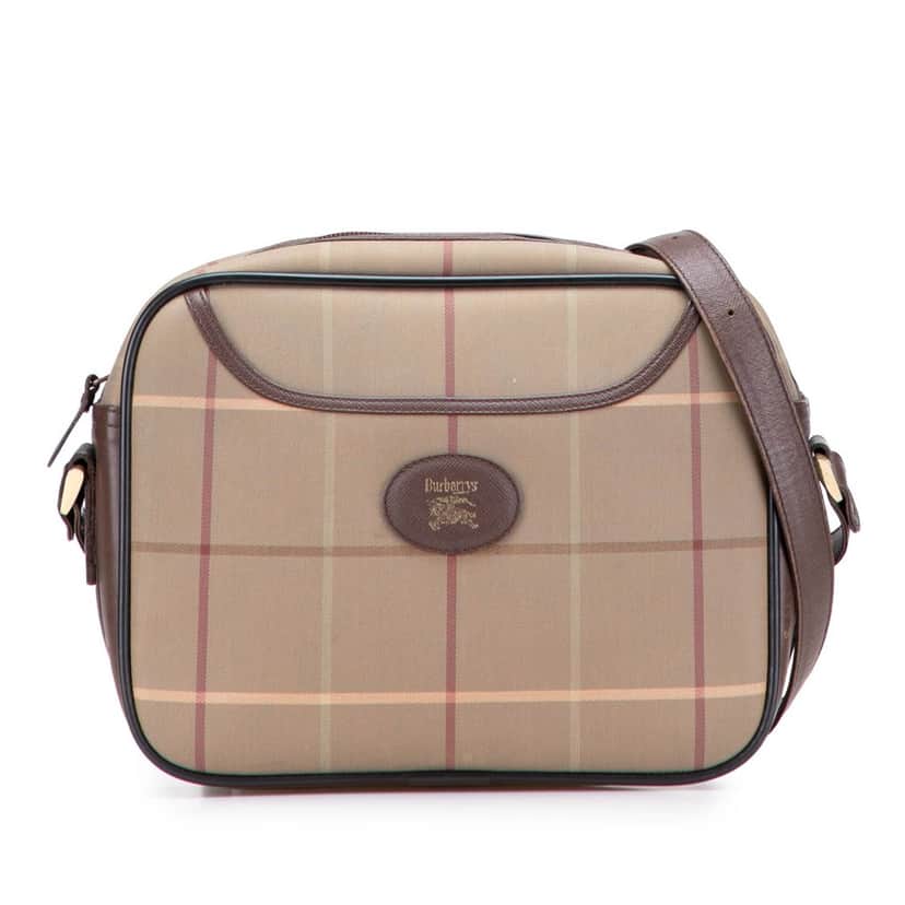 Burberry Vintage Check Canvas Crossbody Brown Canvas Good condition - Front View