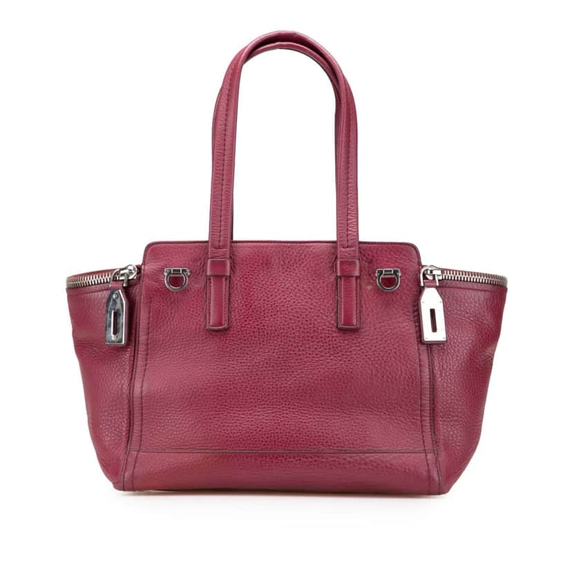 Salvatore Ferragamo Leather Verve Tote Red Leather Good condition - Front View