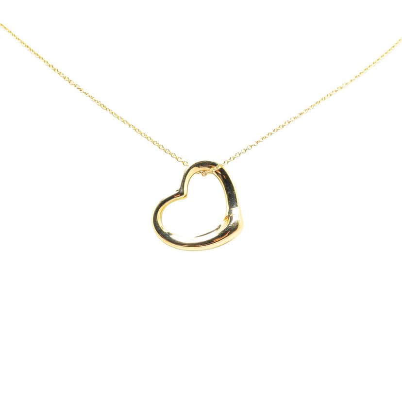 Tiffany & Co Elsa Peretti 18K Yellow Gold Open Heart Pendant Necklace Gold Gold Good condition - Front View