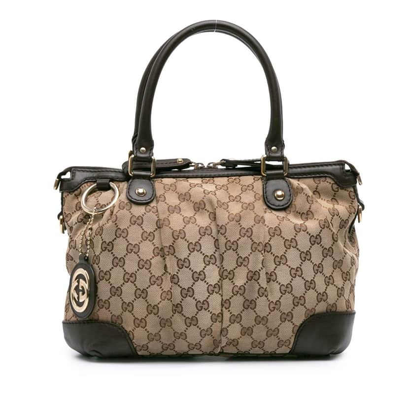 Gucci GG Canvas Sukey Satchel Brown Canvas Good condition - Front View