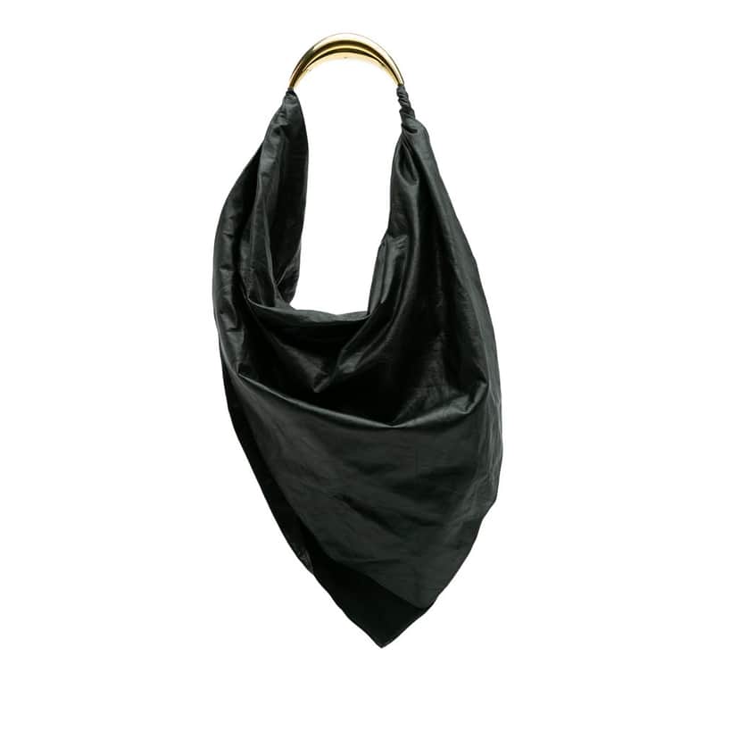 Bottega Veneta Calfskin Foulard Shoulder Bag Green Leather Good condition - Front View