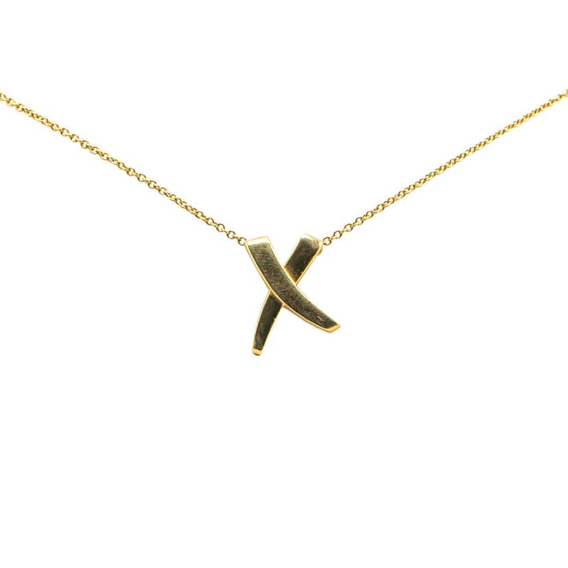 Tiffany & Co Paloma Picasso 18K Yellow Gold Paloma's Graffiti X Pendant Necklace Gold Gold Good condition - Front View