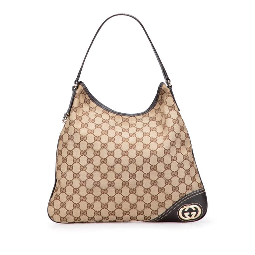 Gucci GG Canvas New Britt Hobo Brown Canvas Good condition - Front View