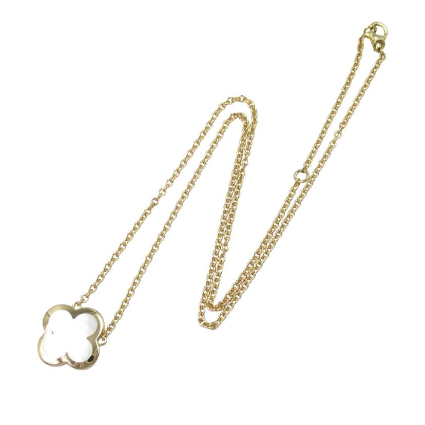 Van Cleef & Arpels 18K Yellow Gold and Mother of Pearl Pure Alhambra Pendant Necklace Gold Gold Good condition - Front View