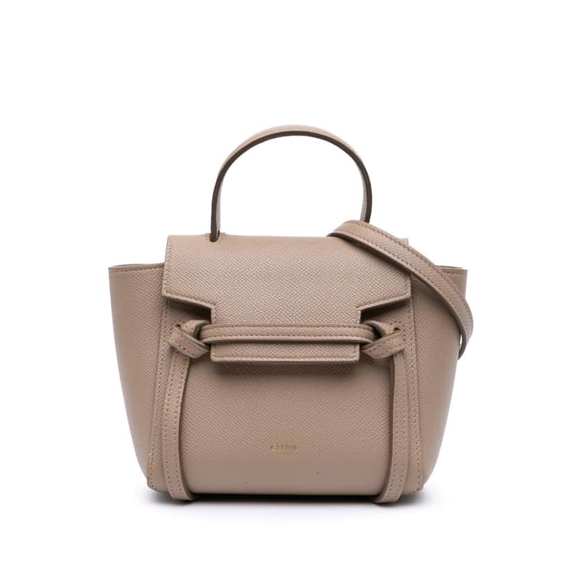 Celine Pico Grained Calfskin Belt Bag Brown Leather Good condition - Front View