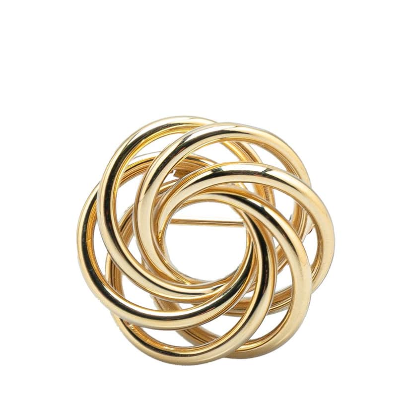 Tiffany & Co 14K Yellow Gold Twist Spiral Knot Brooch Gold Gold Good condition - Front View