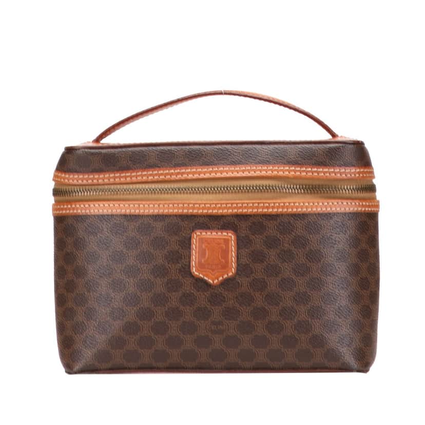 Celine Macadam Coated Canvas Vanity Bag Brown Canvas Good condition - Front View