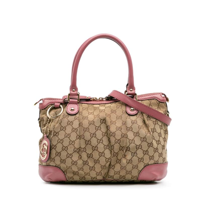 Gucci GG Canvas Sukey Satchel Brown Canvas Good condition - Front View