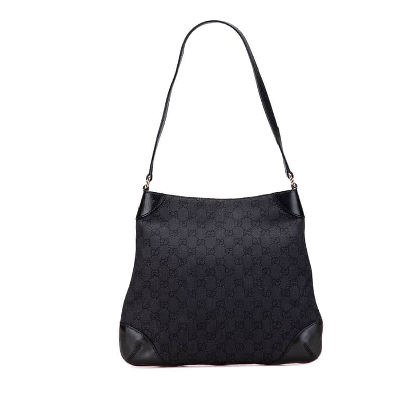 Gucci GG Denim Shoulder Bag Black Denim Good condition - Front View