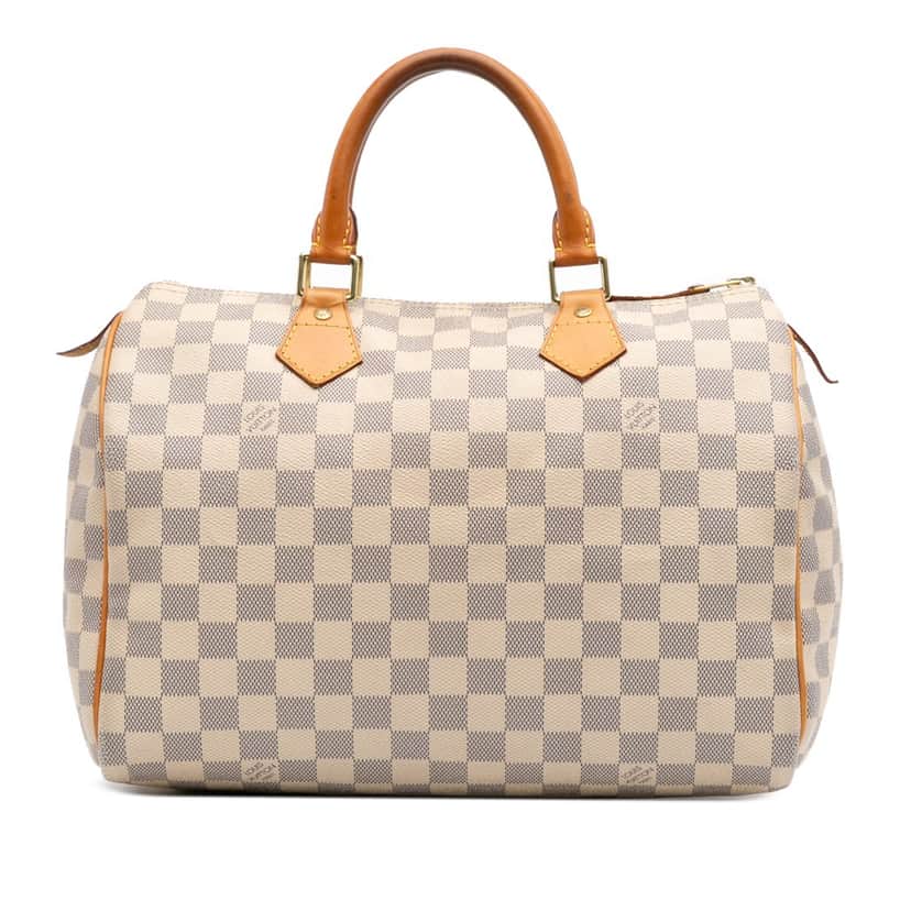 Louis Vuitton Damier Azur Speedy 30 White Canvas Good condition - Front View