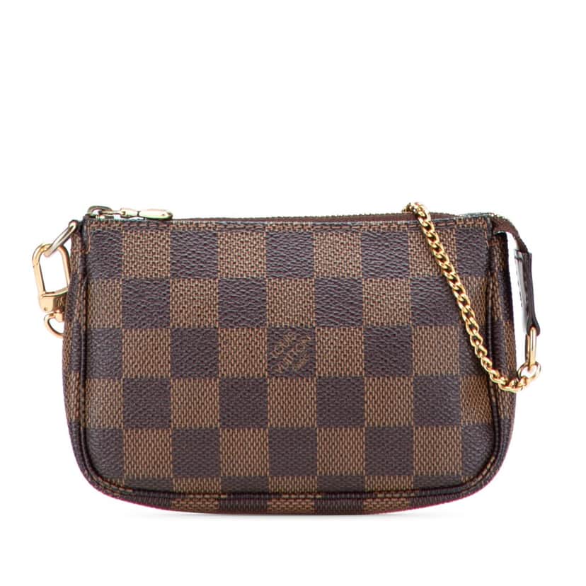 Louis Vuitton Damier Ebene Mini Pochette Accessoires Brown Canvas Good condition - Front View