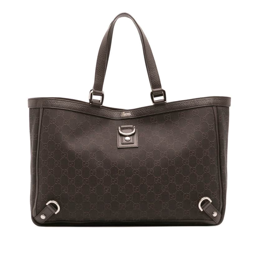 Gucci GG Denim Abbey D Ring Tote Brown Denim Good condition - Front View