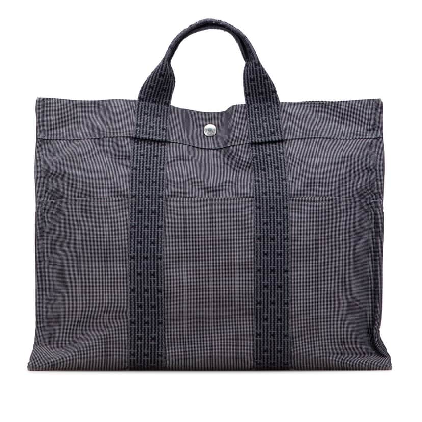 Hermès Canvas Herline MM Grey Canvas Good condition - Front View