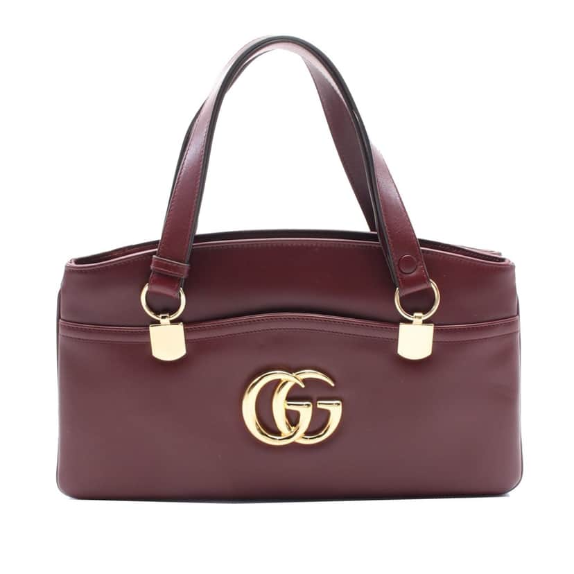 Gucci Large Leather Arli Shoulder Bag Red Leather Good condition - Front View
