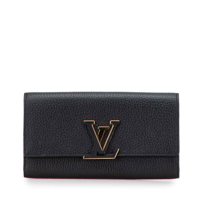 Louis Vuitton Taurillon Capucines Wallet Black Leather Good condition - Front View
