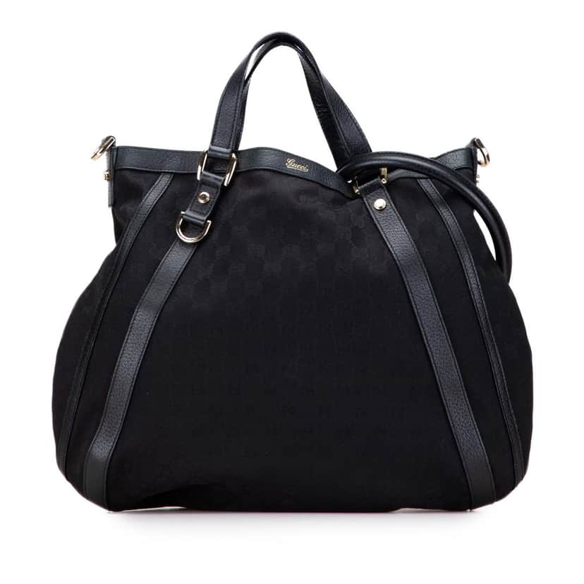 Gucci GG Canvas Abbey D Ring Convertible Satchel Black Canvas Good condition - Front View