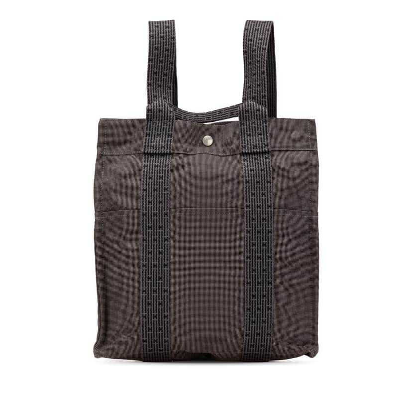 Hermès Canvas Herline Backpack MM Grey Canvas Good condition - Front View
