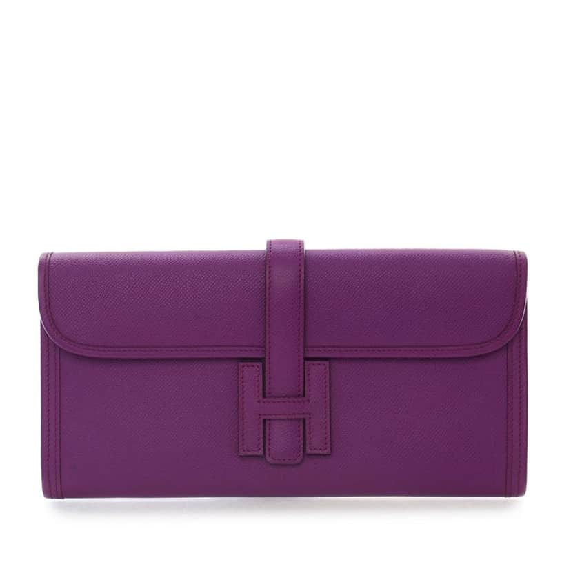 Hermès Epsom Jige Elan 29 Purple Leather Good condition - Front View