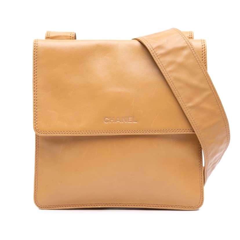 Chanel Lambskin Leather Crossbody Brown Leather Good condition - Front View