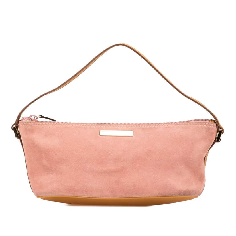 Gucci Suede Boat Pink Leather Good condition - Front View