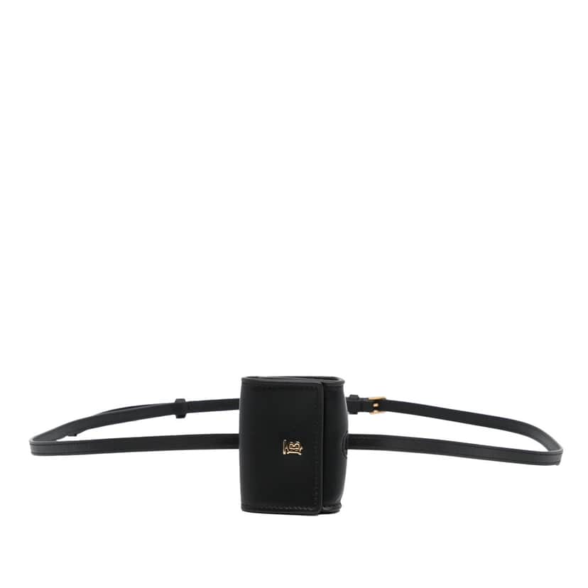 Burberry TB Belt Bag Black Leather Good condition - Front View