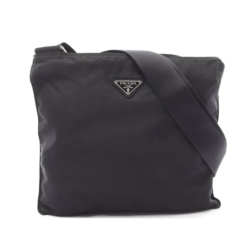 Prada Tessuto Zip Top Crossbody Black Good condition - Front View