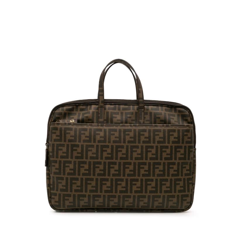 Fendi Zucca Coated Canvas Business Bag Brown Canvas Good condition - Front View