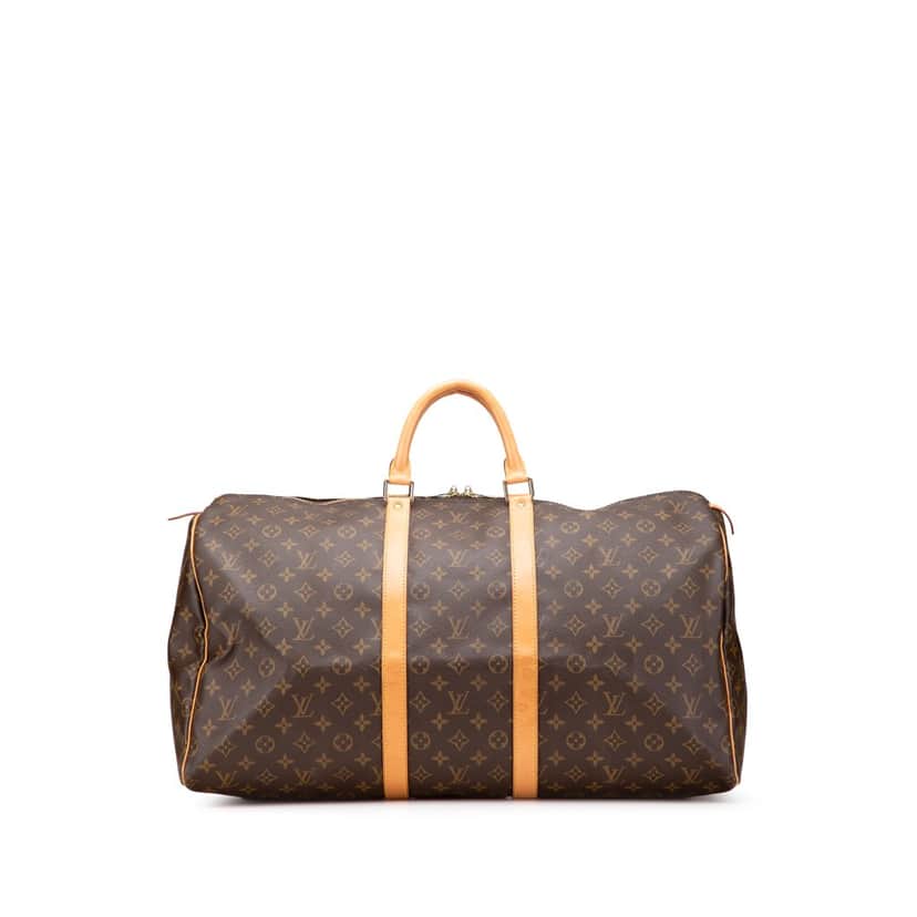 Louis Vuitton Monogram Keepall 55 Brown Canvas Good condition - Front View