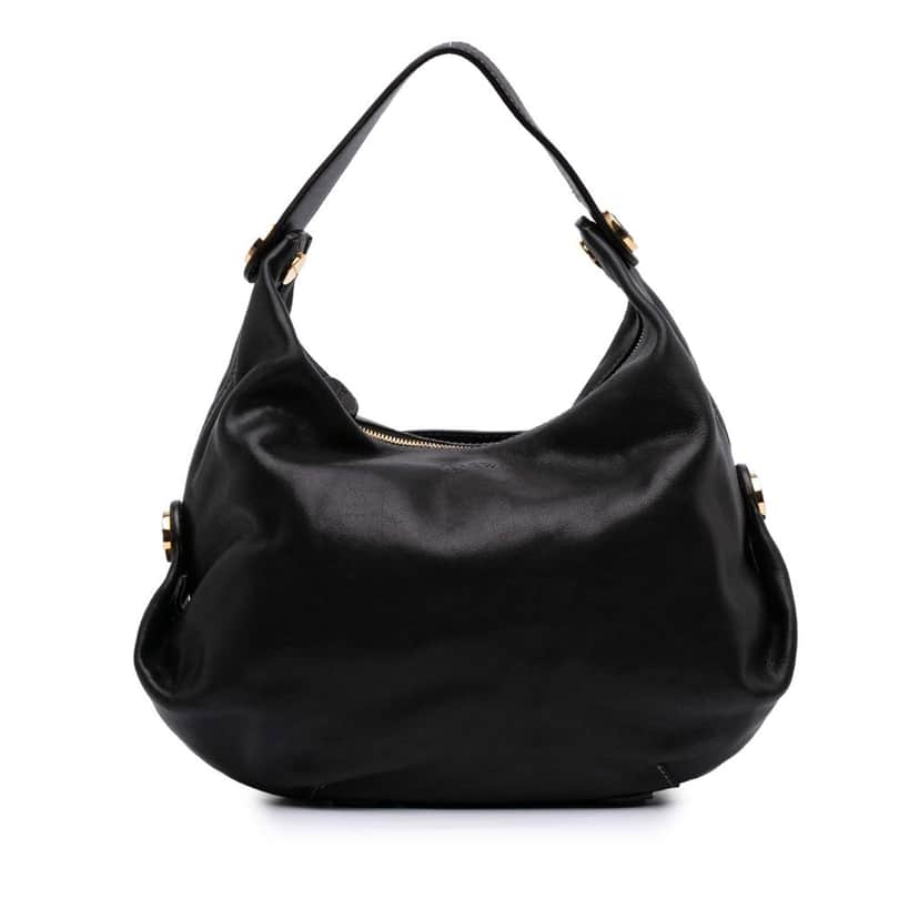 Loewe Leather Hobo Black Leather Good condition - Front View