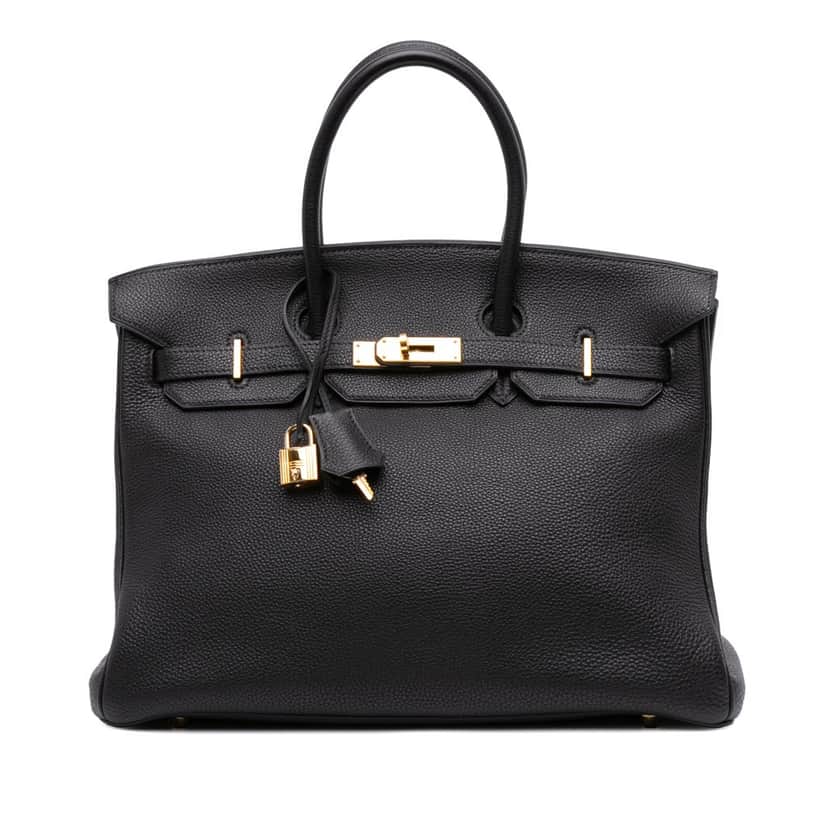 Hermès Togo Birkin Retourne 35 Black Leather Good condition - Front View