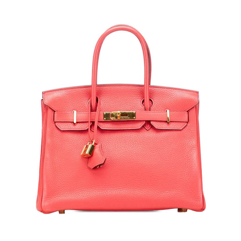 Hermès Clemence Birkin Retourne 30 Pink Leather Good condition - Front View