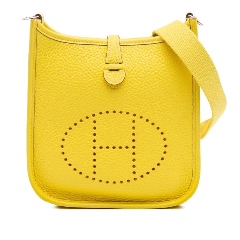 Hermès Clemence Evelyne TPM Yellow Leather Good condition - Front View