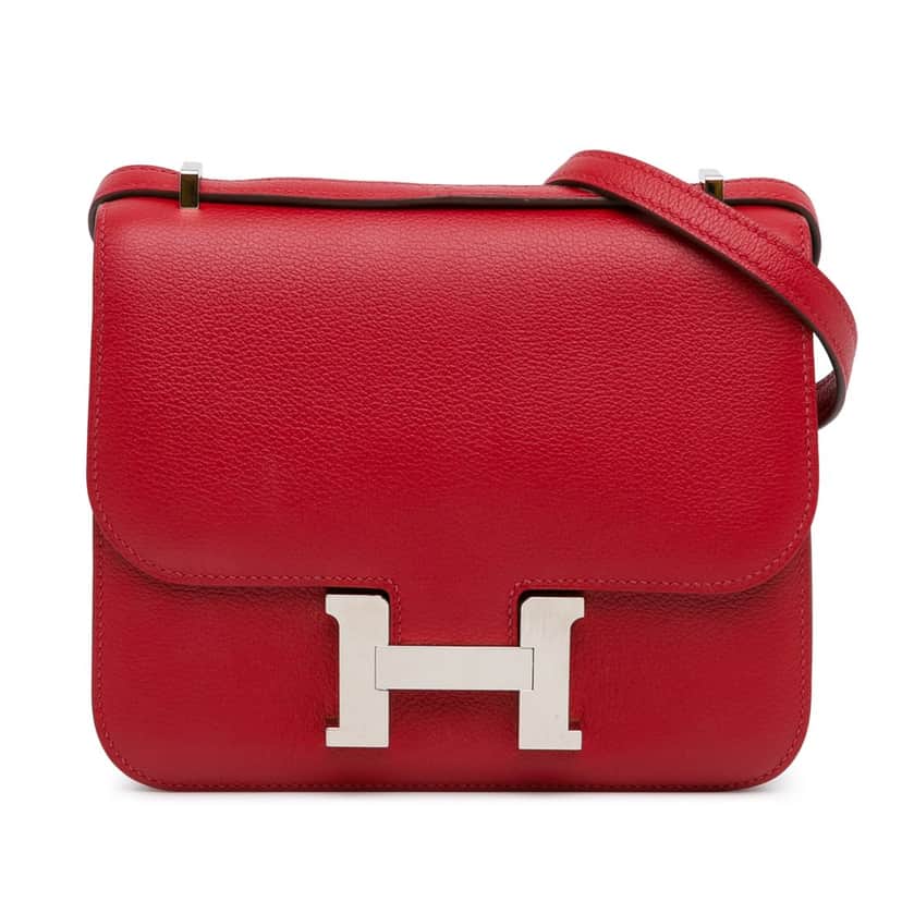 Hermès Mini Evercolor Constance 18 Red Leather Good condition - Front View