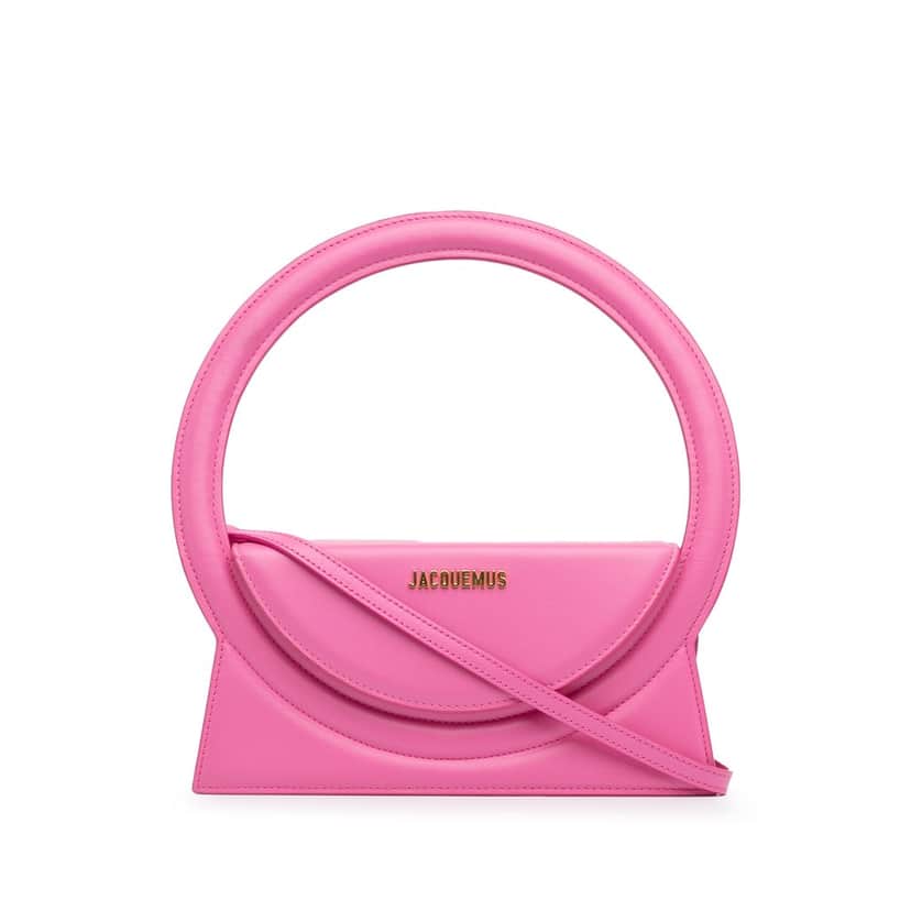 Jacquemus Calfskin Le sac Rond Pink Leather Good condition - Front View