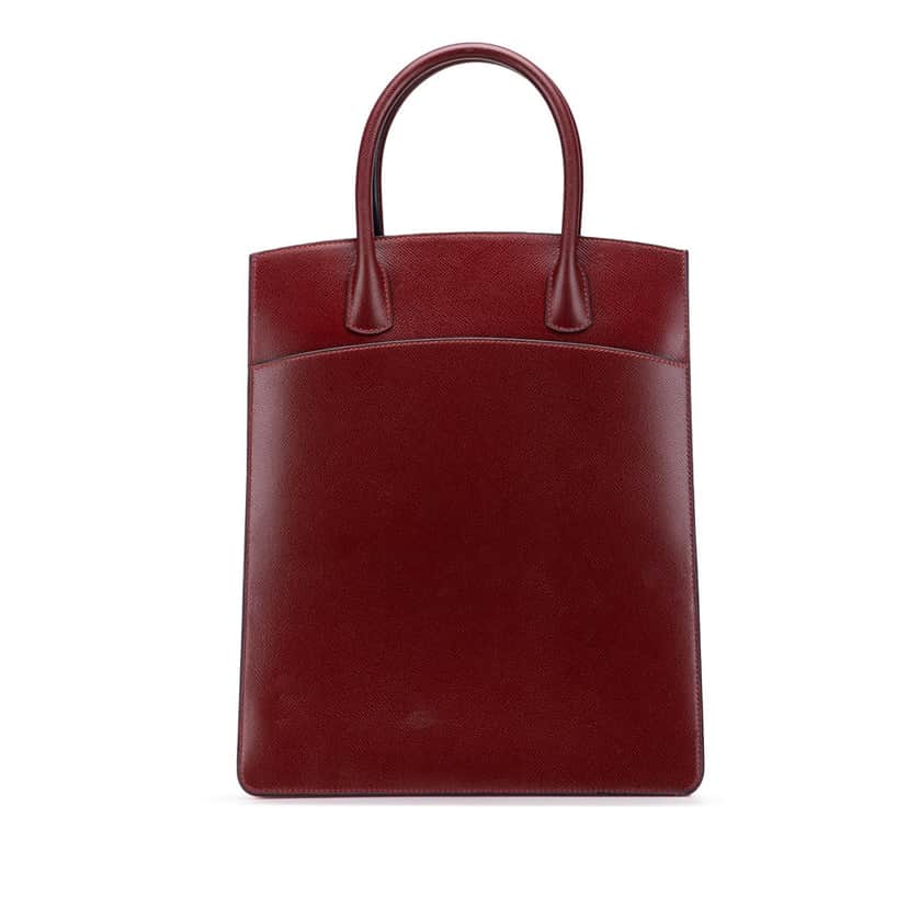 Hermès Courchevel White Bus 30 Red Leather Good condition - Front View