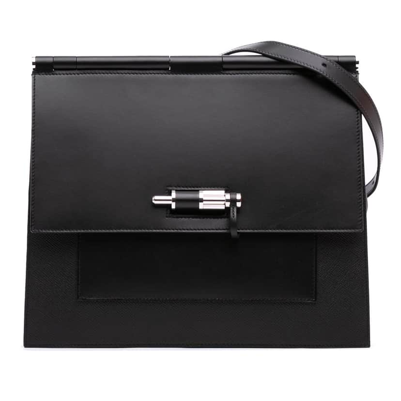Hermès Epsom Swift Sacabar 30 Black Leather Good condition - Front View