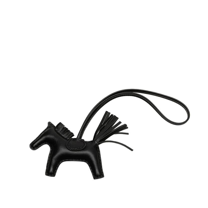 Hermès Milo Lambskin Grigri So Black Rodeo Bag Charm PM Black Leather Very good condition - Front View