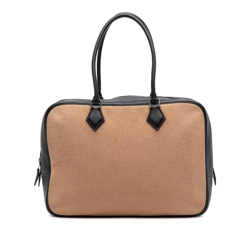 Hermès Toile and Clemence Plume 32 Brown Canvas Good condition - Front View