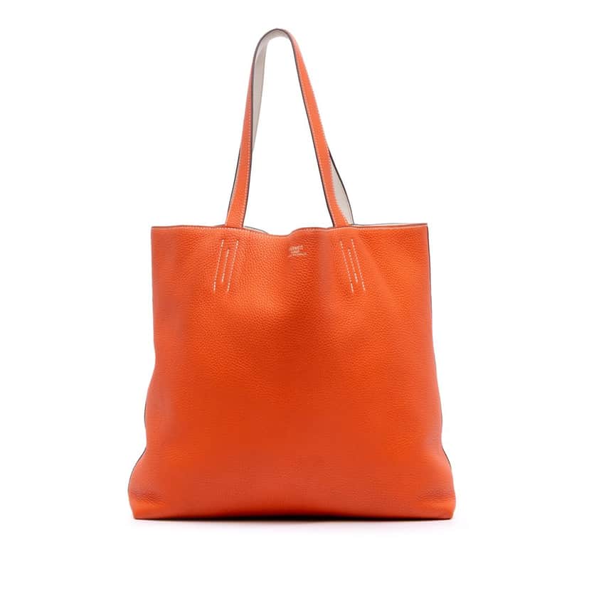 Hermès Clemence Double Sens 36 Orange Leather Good condition - Front View