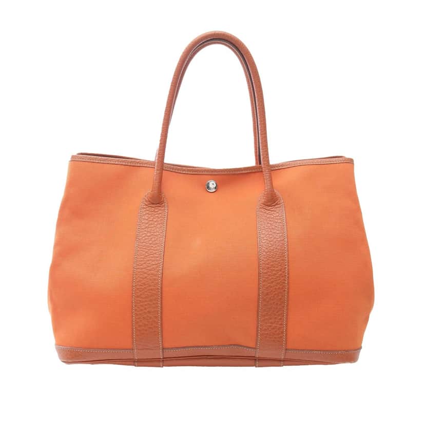 Hermès Toile and Negonda Garden Party 36 Orange Canvas Good condition - Front View