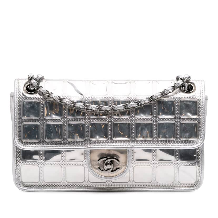 Chanel Vinyl Ice Cube Flap Silver Good condition - Front View