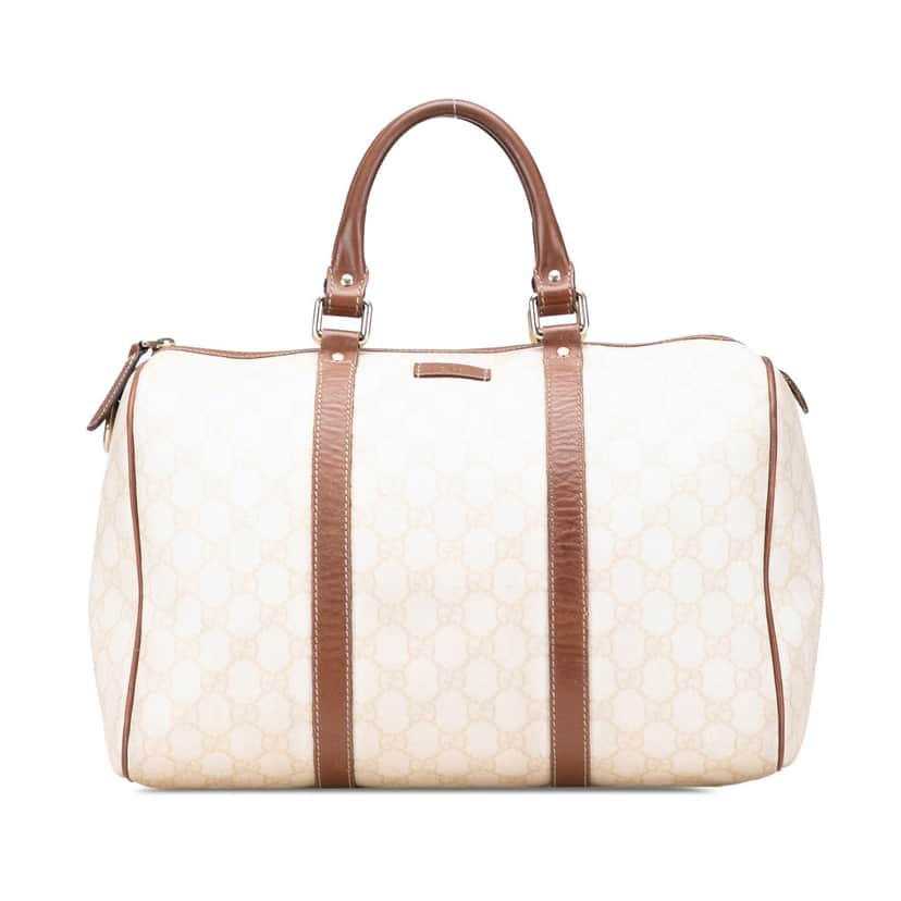 Gucci Medium GG Supreme Joy Boston White Canvas Good condition - Front View