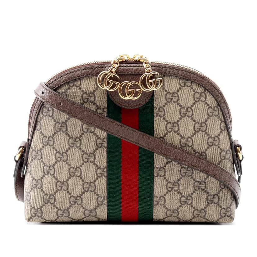 Gucci Small GG Supreme Ophidia Dome Crossbody Brown Canvas Good condition - Front View