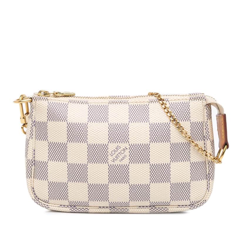 Louis Vuitton Damier Azur Mini Pochette Accessoires White Canvas Good condition - Front View